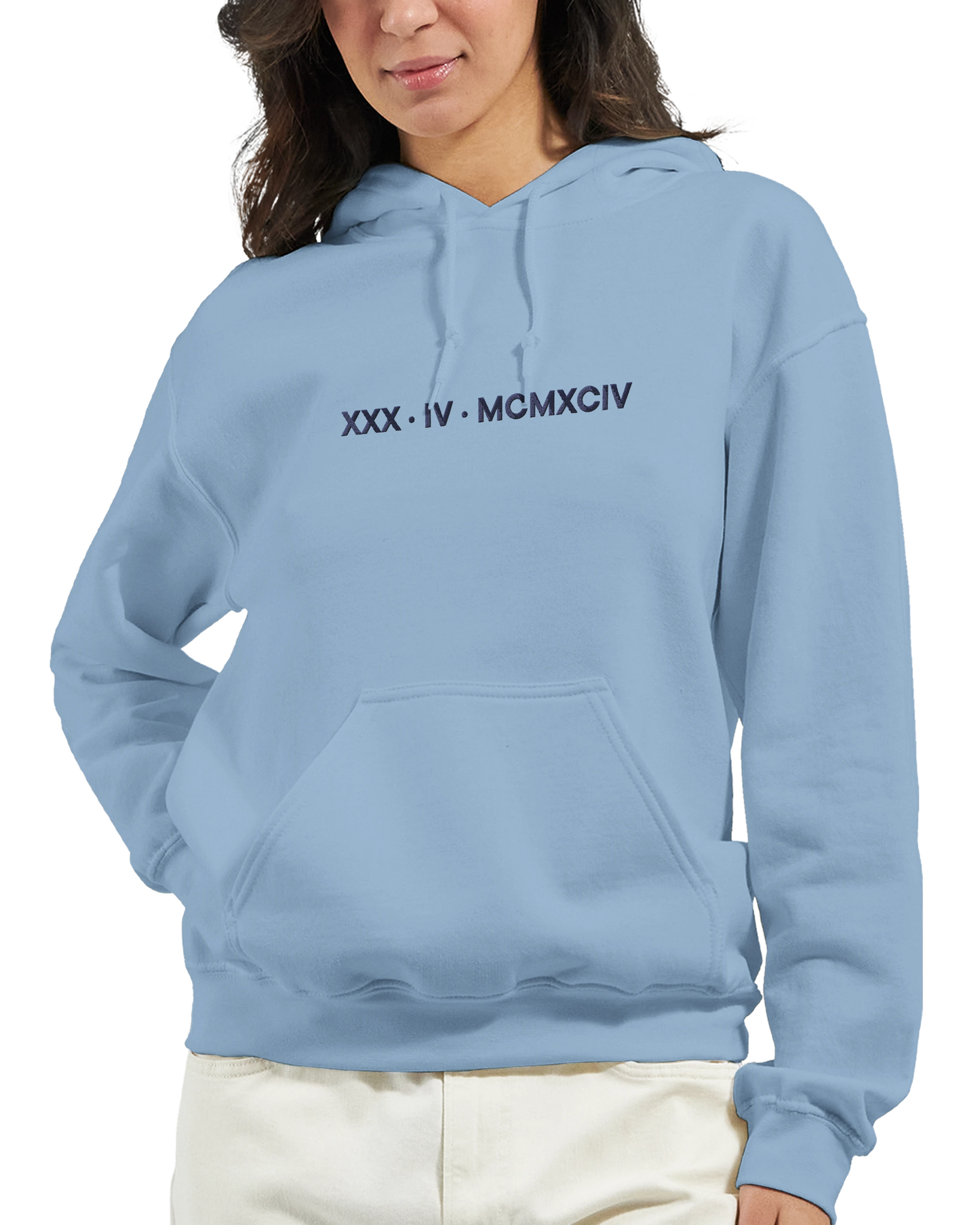 Personalized Embroidered Hoodie – Special Date in Roman Numerals