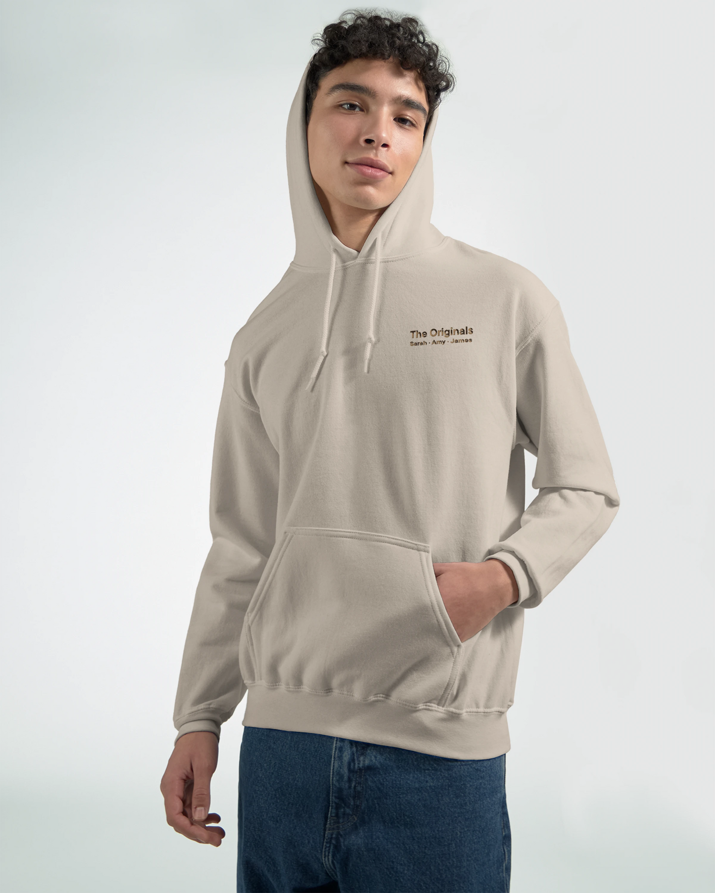 Custom Friends Hoodie — Inner Circle Minimalist Embroidery
